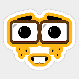 Funny Face Nerd Sticker